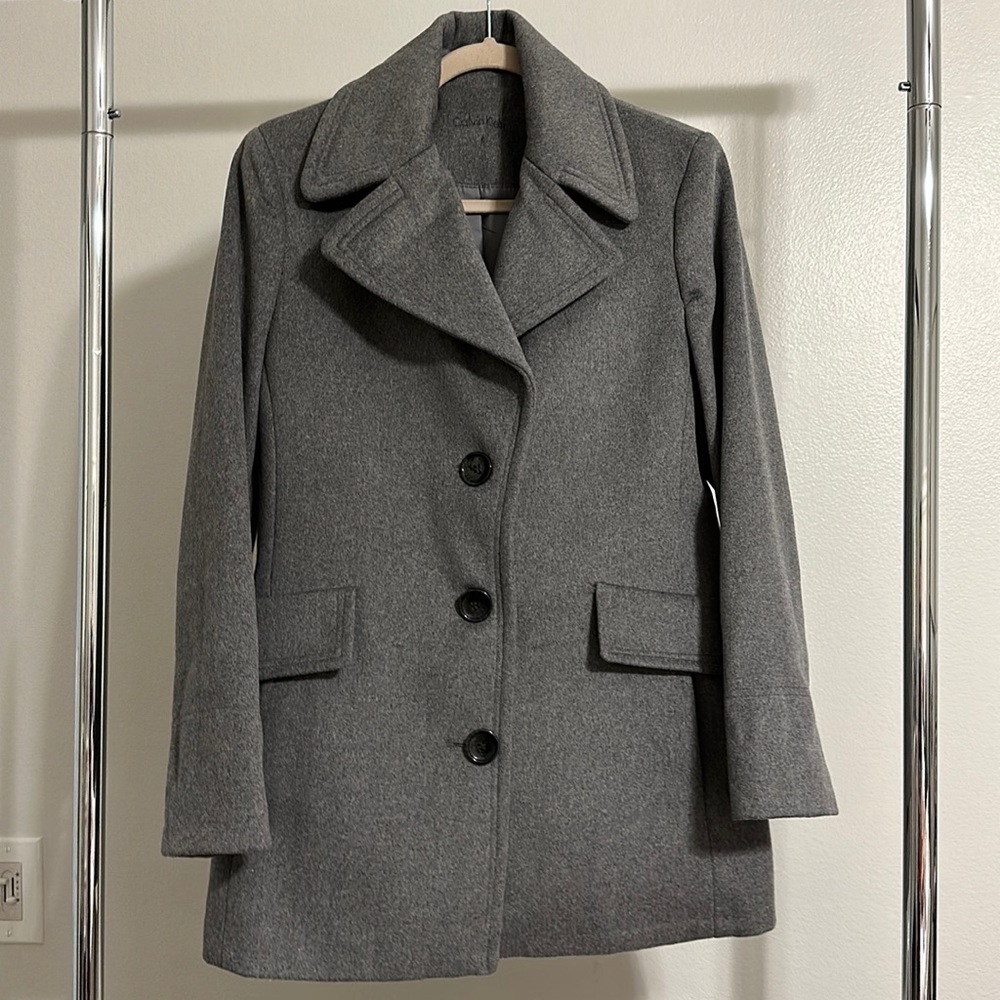 Calvin Klein Gray winter coat barely worn